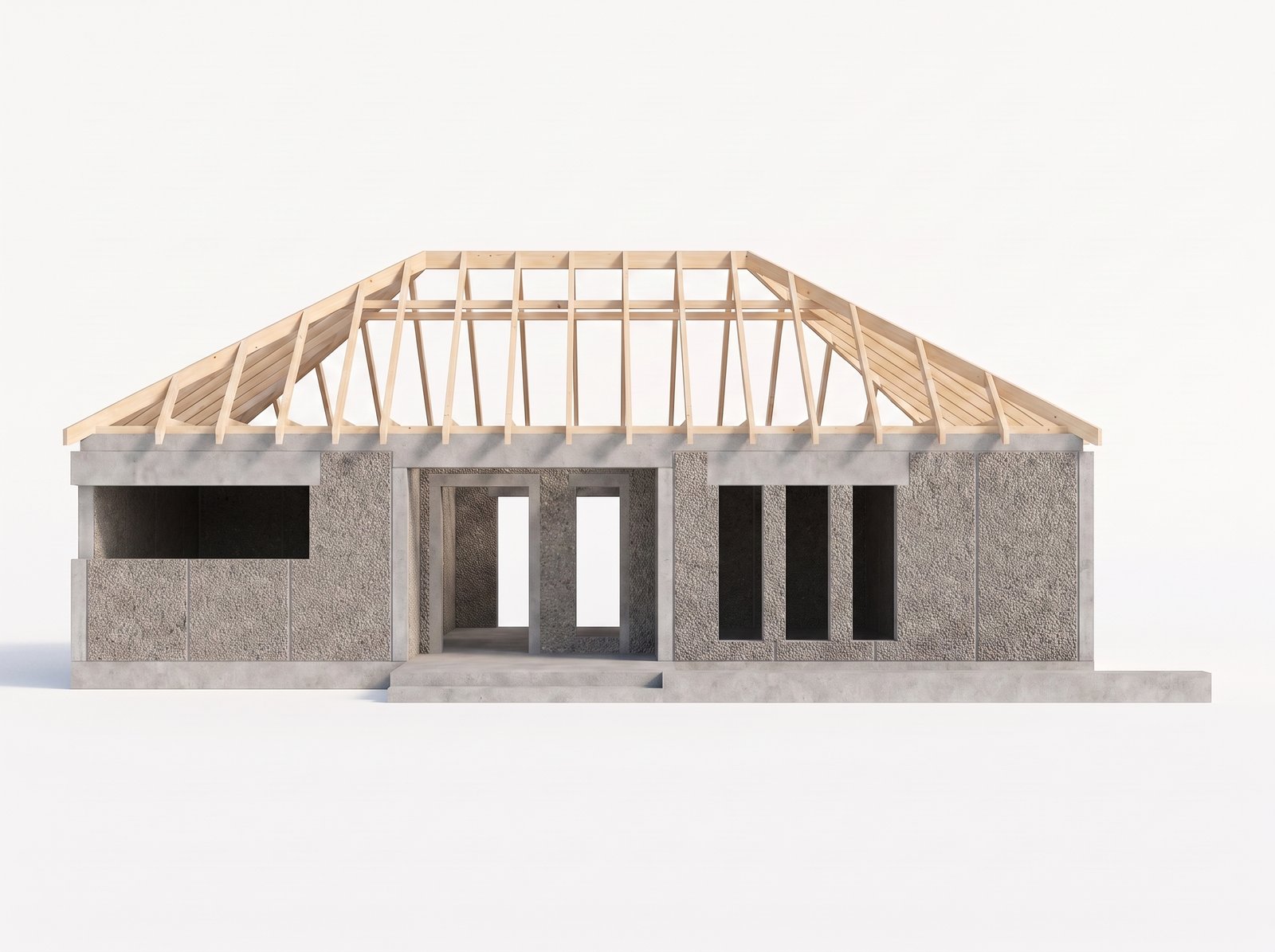 Dom parterowy 103 m², Prefabrykat keramzytowy